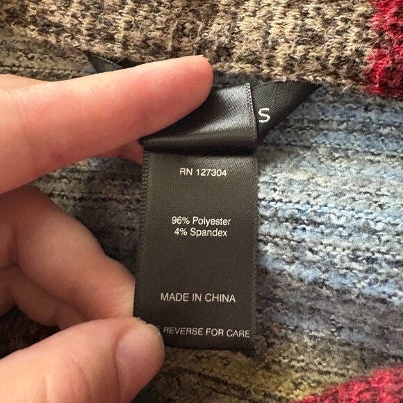 Ali Miles Colorblock Patchwork Button Front Back Knit Tunic Top Artsy Size Large - Picture 4 of 4